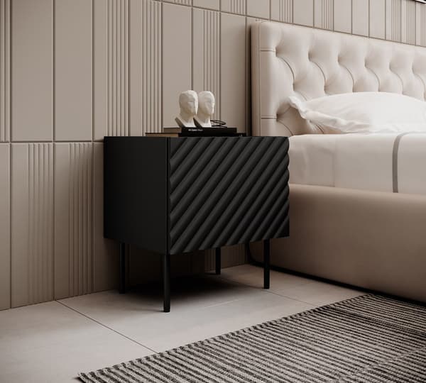 ONDA Bedside Table 2 pcs. 50x40x54 Black