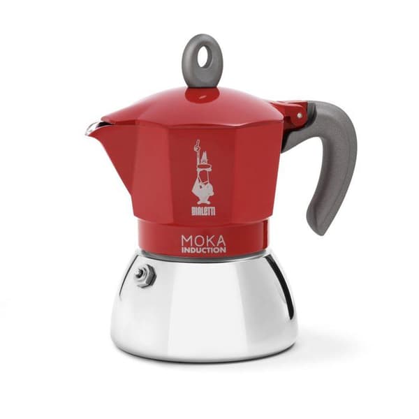 BIALETTI Italian Coffee Maker - MOKA Induction - 2 Cups - 100 ml - Red