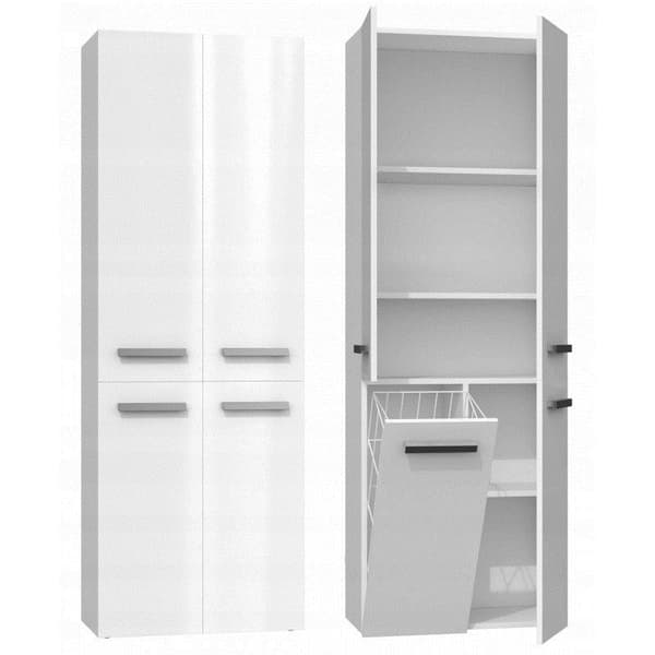 Topeshop NEL 1K DD BPOŁ Bathroom Storage Cabinet White