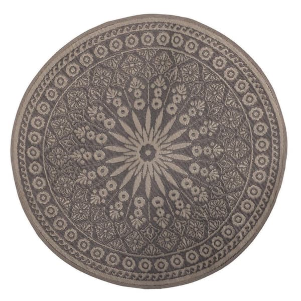 Esschert Design Garden Rug Grey Round 170 cm