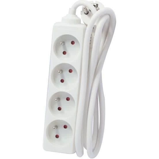 CHACON 4-Outlet Power Strip - 16A - 5 m - White