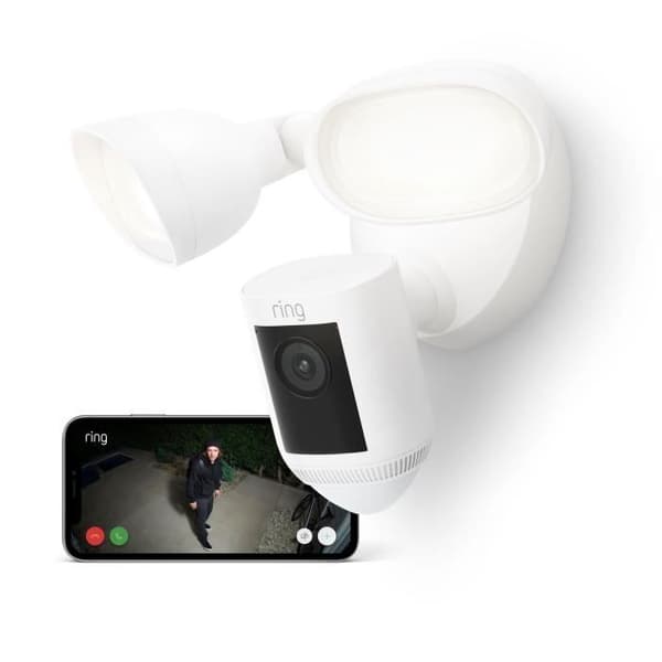 RING Spotlight Cam Pro - Mains Powered Surveillance Camera - White