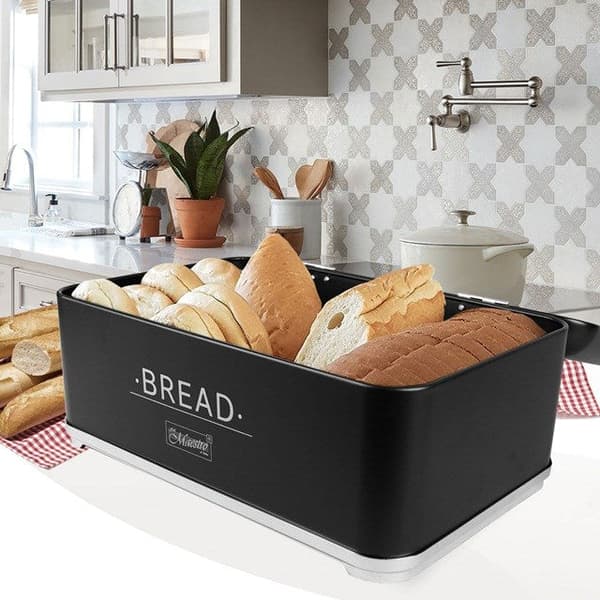 Maestro Bread Box Black MR-1677-AR-BL