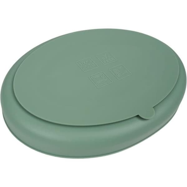THERMOBABY Suction Plate - Silicone - Cactus Green - Compartmentalized, Non-Slip
