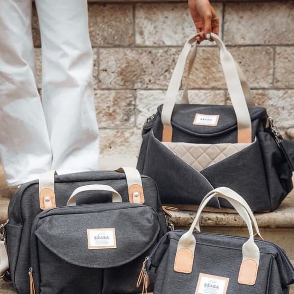 BEABA Diaper Bag - SYDNEY - Dark Heather Grey - Integrated Changing Area