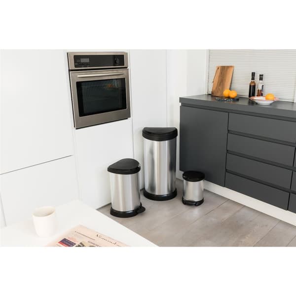 Curver Decobin Oval Pedal Bin 20 L Silver/Black