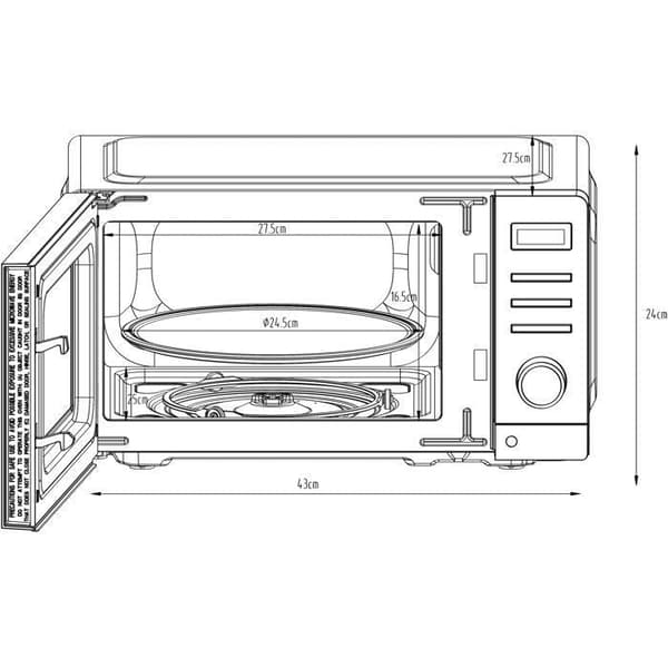 CONTINENTAL EDISON CEMO20DW Microwave - White - 1050 W - 20 L