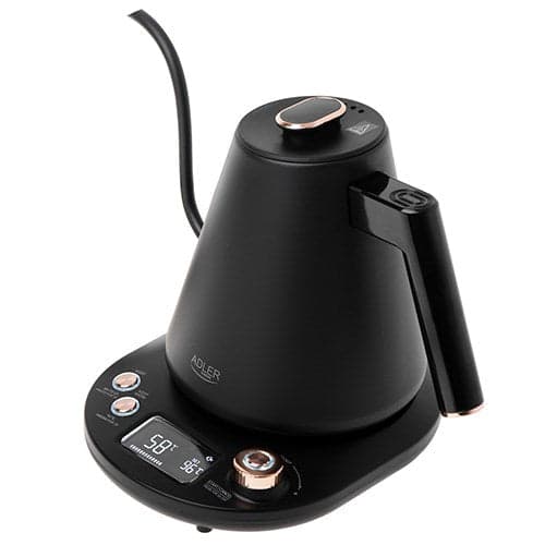 Adler Electric Kettle 1.0L Black/Gold Gooseneck