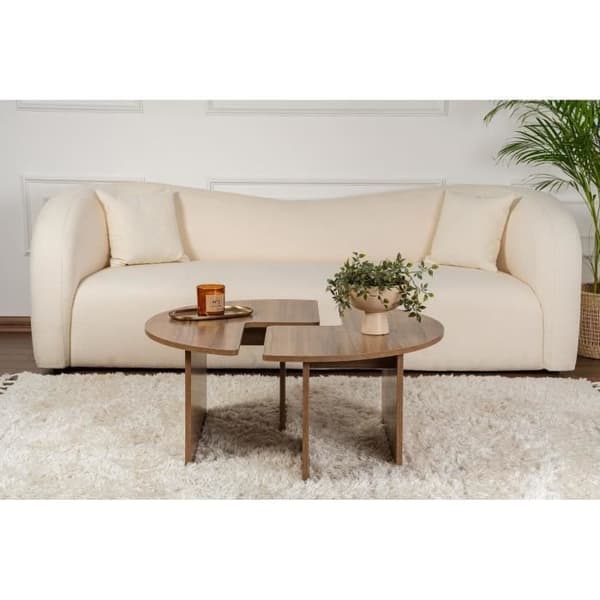 MOIRA Coffee Table - Round - Walnut - Ø90 x H41 cm