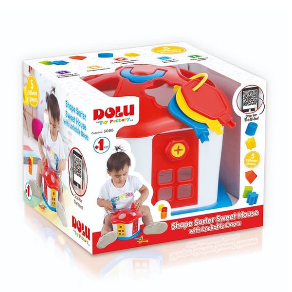 Dolu Shape Sorter House with 5 Shapes 12 Months+