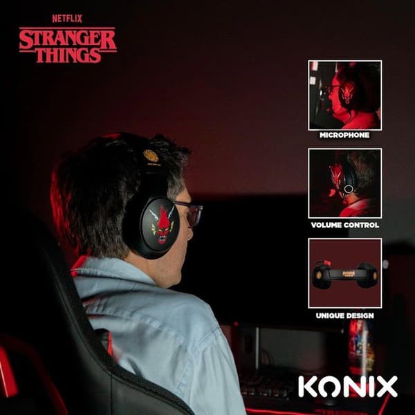 Konix Wired Circumaural Gaming Headset - Stranger Things - Compatible with PC, PS5, Switch 2, Xbox - 1.5 m