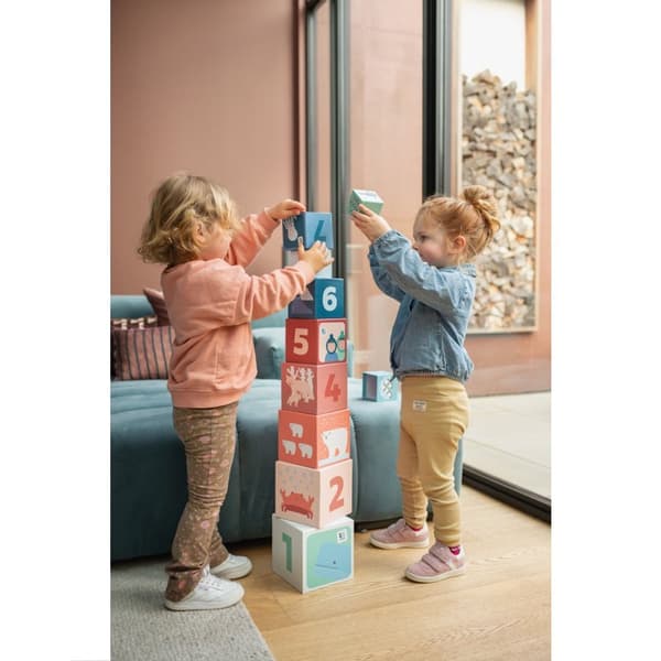 BS Toys Stacking Tower - Fun Game for All Ages - Build Higher Without Falling