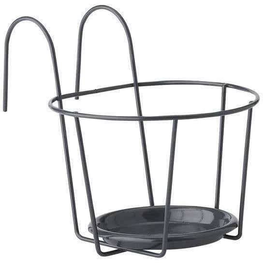 Balcony Plant Stand - GARDEN ID - 21 cm Anthracite - Optimal Size - Elegant Design - Secure Support