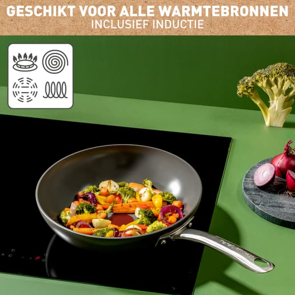 Tefal C42419 Renew+ Ceramic Wok Pan 28 cm