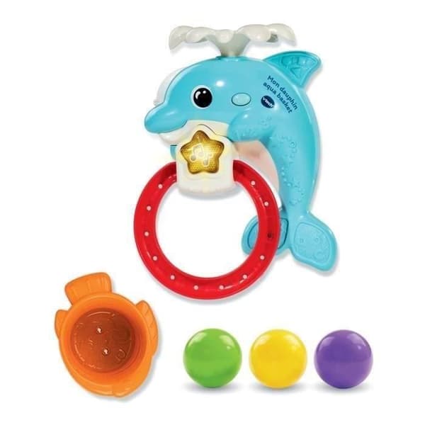 VTECH-MY DOLPHIN AQUA-BASKET Bath Toy, Suction Cup Attachment