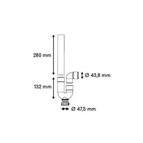 ROUSSEAU Drain Siphon - Horizontal Outlet - Ø40 mm - Grey PVC