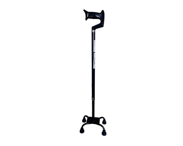 Laska Quadruped Walking Stick - Adjustable - Black - Max 100 kg