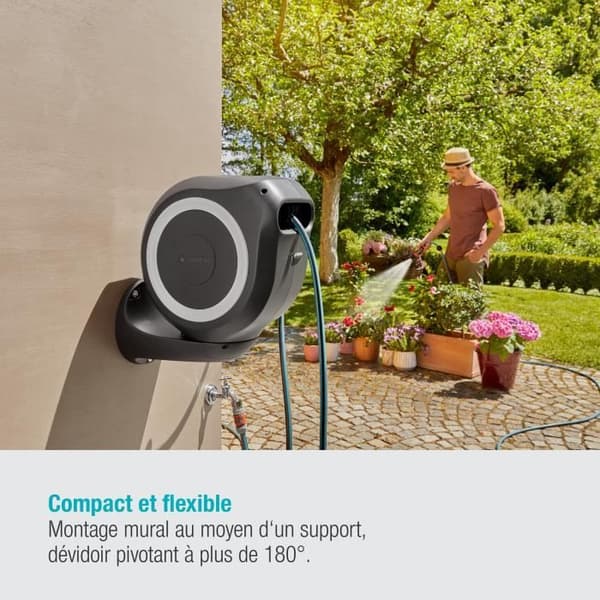 GARDENA RollUp M Automatic Wall-Mounted Hose Reel - 20 m