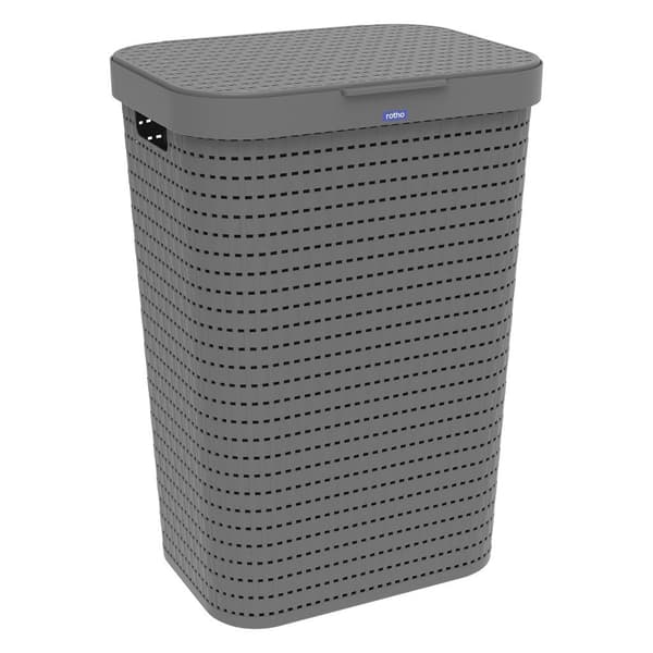 Rotho Country Laundry Basket 55 L Anthracite