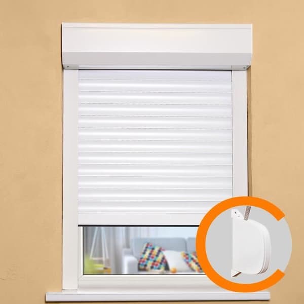 PVC Roller Shutter - 155 cm x 120 cm - Manual Operation - White W120