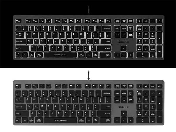 A4Tech FSTYLER FX60H Neon Backlit Keyboard USB QWERTY Black Grey