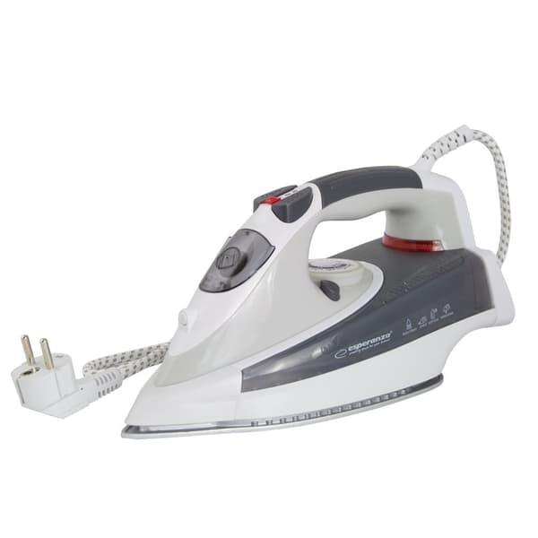 Esperanza Dry & Steam Iron 2400W Ceramic Soleplate Black Grey White
