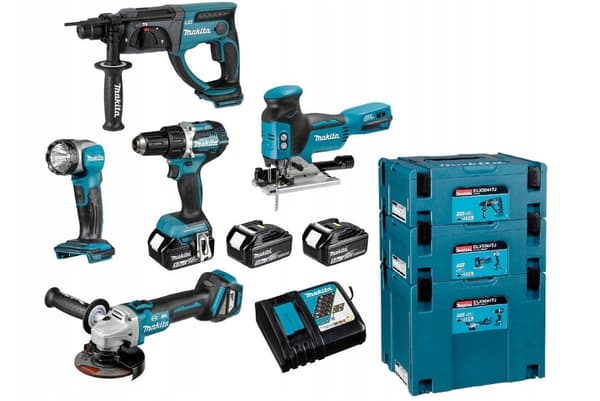 Makita Combo Set 18V DDF484+DGA513+DHR202+DJV181+DML802
