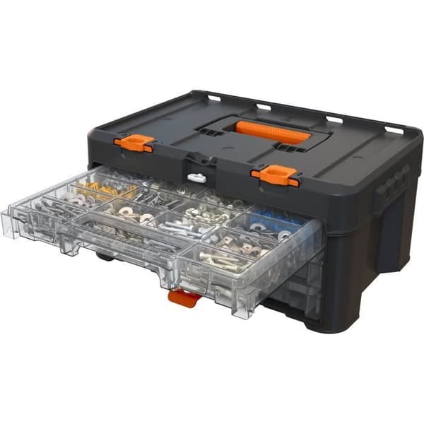 WORX BY KETER 3-Drawer Organizer - STACK N ROLL - 48 x 33 x 23 cm - Black