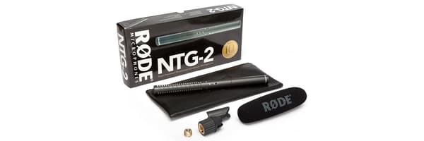 RODE NTG-2 Microphone - Lightweight Condenser Shotgun - Black