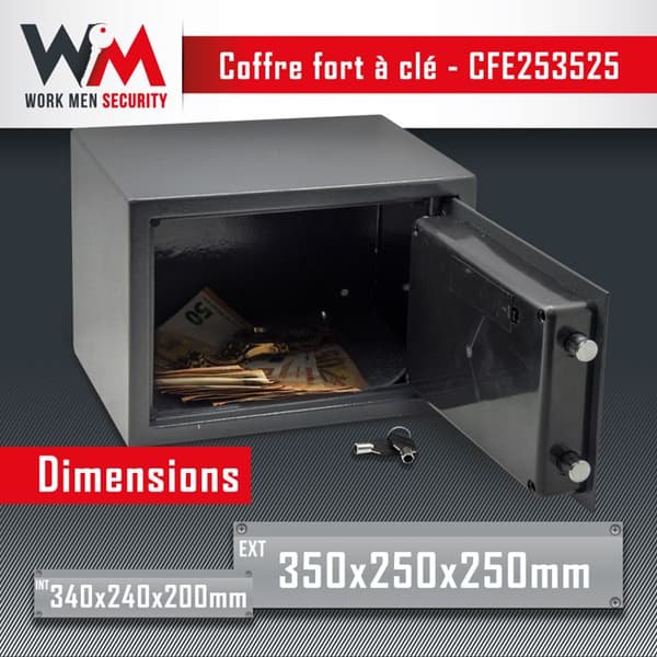 Work Men Security Electronic Safe - CFE253525 - External Dimensions 25 x 35 x 25 cm