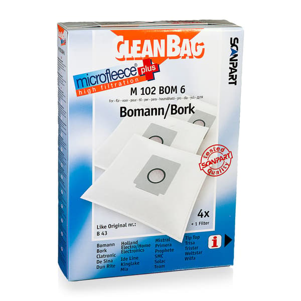 Scanpart Microfleece Dust Bag M102bom6 for Tristar JC861E 4-piece
