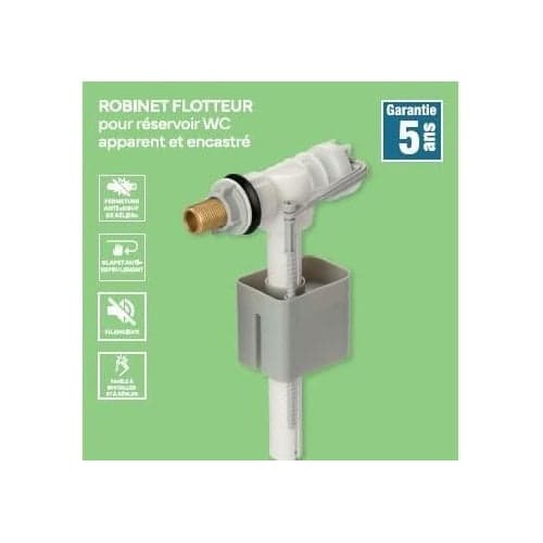 NOVOBAIN Side-mounted Float Valve for Toilet Cistern - Brass Nozzle
