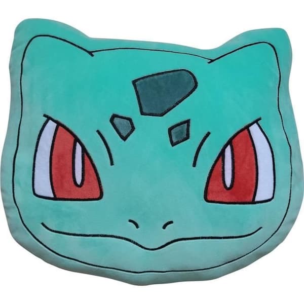 Pokémon Premium 3D Cushion Bulbasaur Face, Microfiber, 40 cm