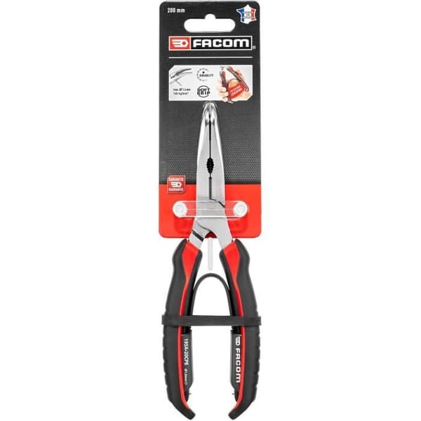 FACOM Nose Pliers - 195A.20CPEPB - Half-round - Long - Angled - 200 mm