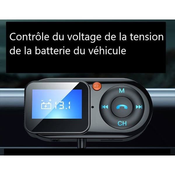 THOMSON Bluetooth FM Transmitter - 12/24V - Remote Display - 1 m Coiled Cable
