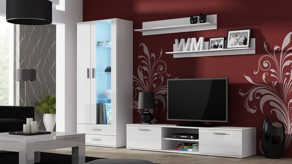 Cama Display Cabinet SOHO S6 2D2S White/Glossy White