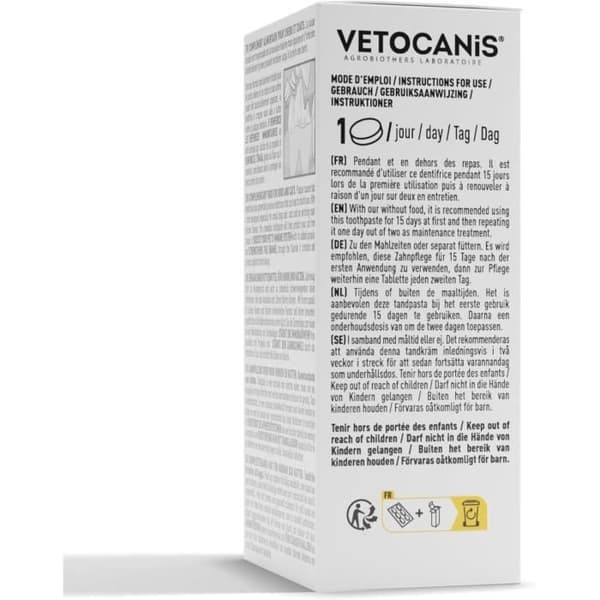 VETOCANIS Chewable Toothpaste - 30 Tablets for Cats and Small Dogs