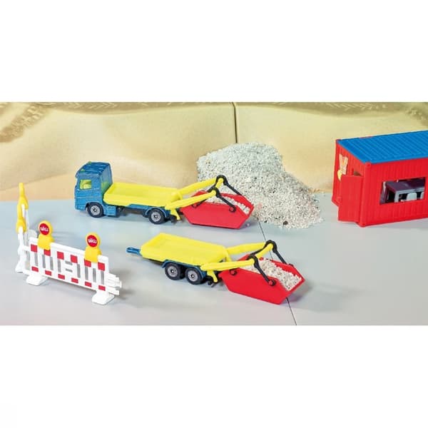 Siku Truck with Rubble Container and Trailer - 1695