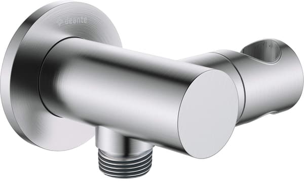 Round Angled Connector with Handset Holder - Brass
