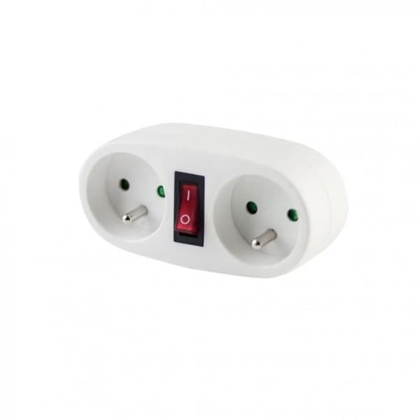 CHACON Double Socket - 2x16A - With White Switch