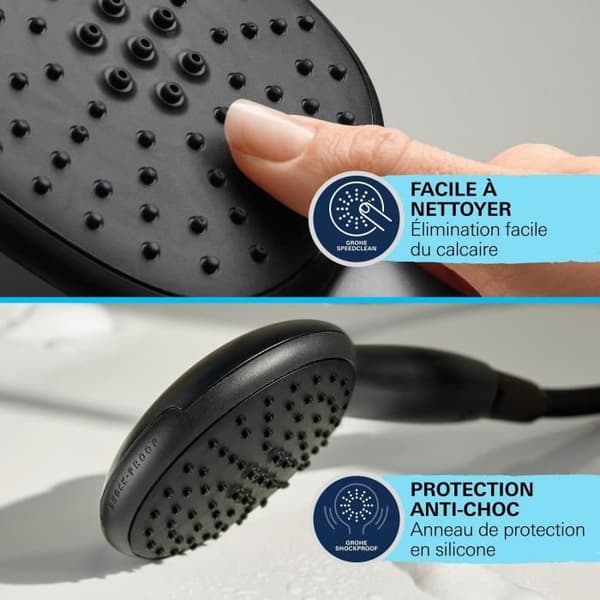 GROHE Vitalio Start 110 Shower Head - 2 Spray Patterns - Matte Black