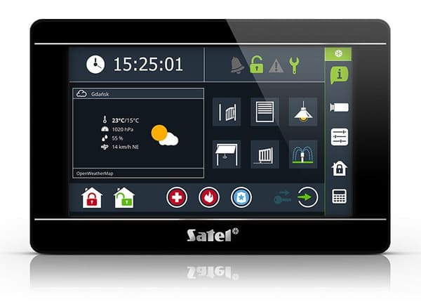 Satel INT-TSI-B Touchscreen Keypad Black