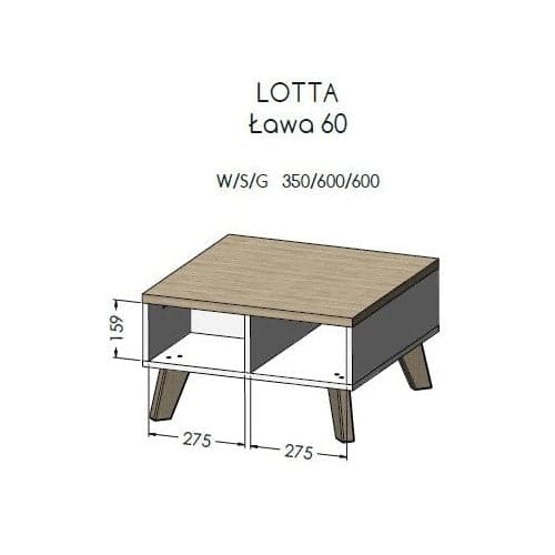 Cama LOTTA 60 Coffee Table White/Sonoma Oak