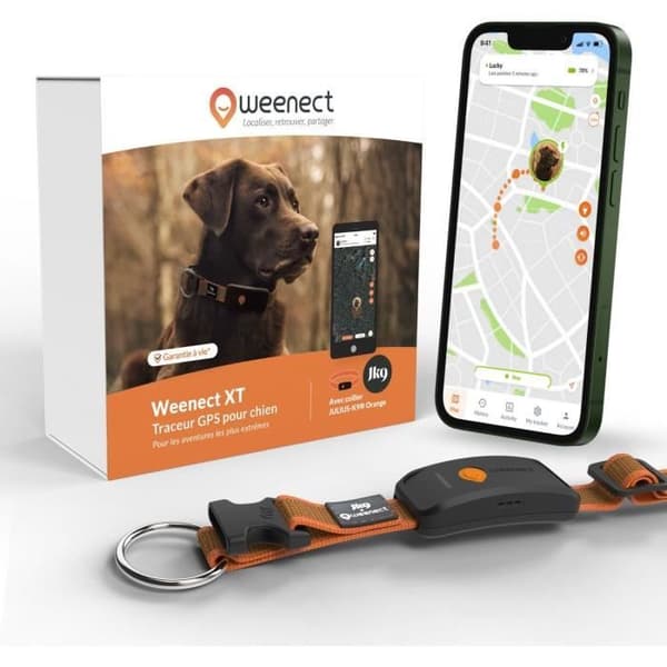 WEENECT Dog XT GPS Collar - XL Antenna - Waterproof - Julius-K9 - Orange