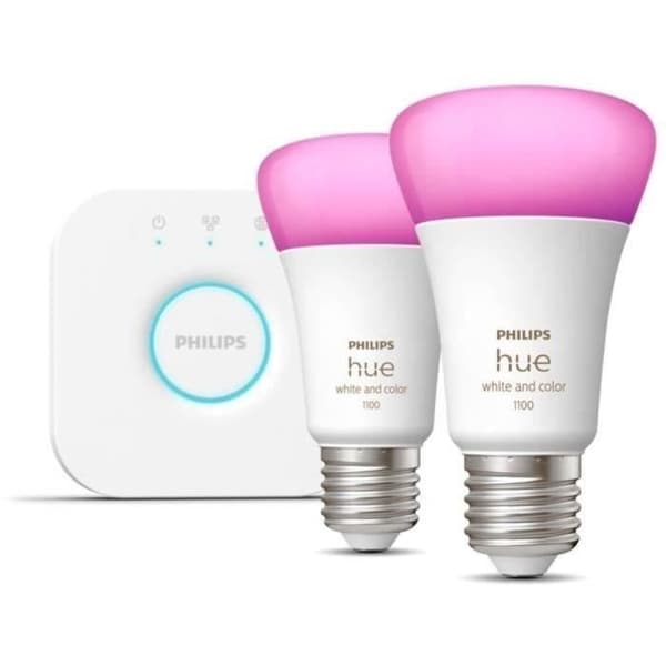 Philips Hue White and Color Ambiance Starter Kit, 2 E27 Bulbs, 75W, Bluetooth