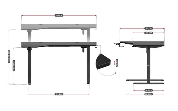 Huzaro Hero 9.1 Electric Desk