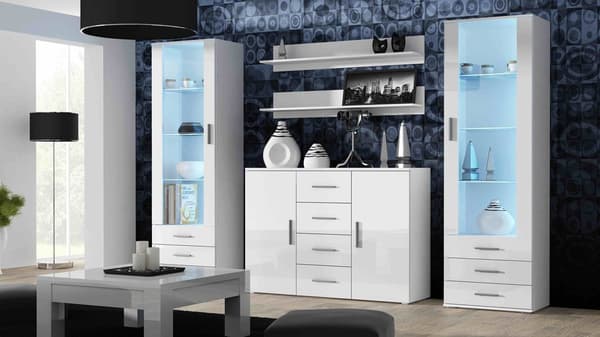 Cama Living Room Sideboard UNI WHITE White/White Gloss