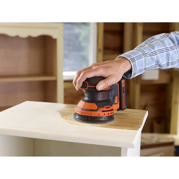 BLACK+DECKER BDCROS18N 18V Cordless Random Orbital Sander - 125 mm - Includes 3 Sanding Discs
