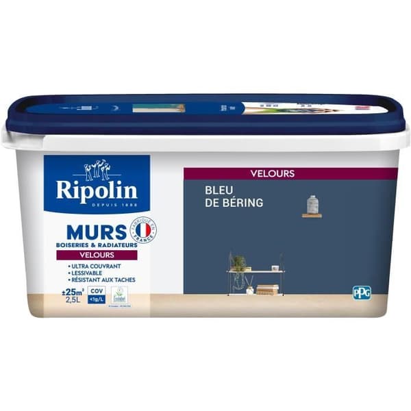 Ripolin Interior Paint - Bering Blue - Velvet - 2.5 L