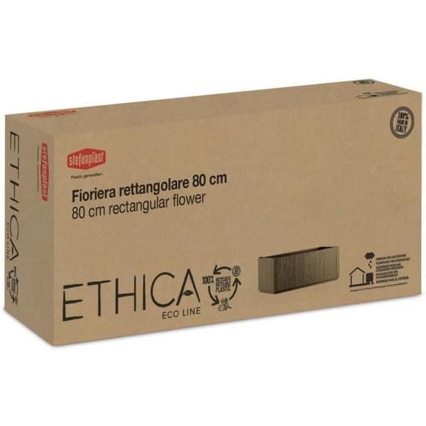 STEFANPLAST ETHICA Rectangular Flower Box 80 cm - 80x36x35cm - Taupe